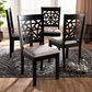 Baxton Studio Jackson Side Chair with Grey Cushion in Espresso Brown (Set of 4), , large