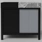 Lexora Home Zilara 36" Single Bathroom Vanity in Black and Grey with 11 cm Castle Grey Marble Top and Rectangular Sink, , large