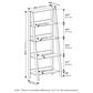 HOMLUX 5-Tier Ladder Display Bookshelf in French Oak, , large