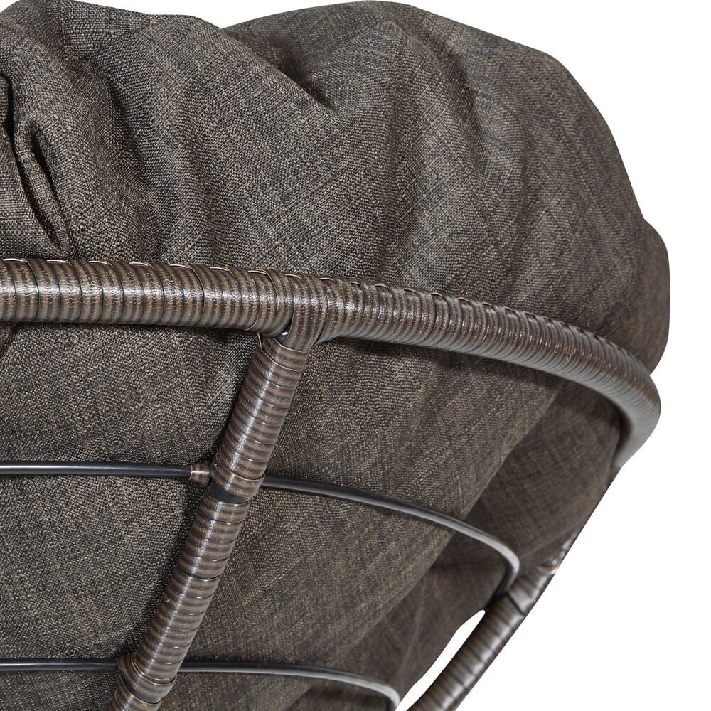 Valor Living Papasan Swivel Chair in Brown, , large