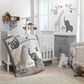 Lambs and Ivy Baby Jungle Animals 4-Piece Crib Bedding Set in Gray, White and Taupe, , large