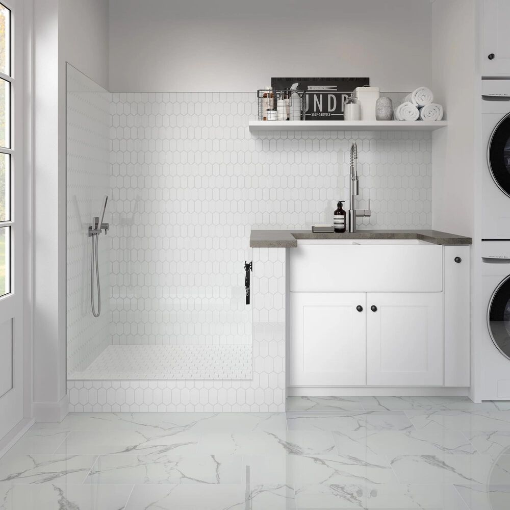 Emser Omni White 10&quot; x 12&quot; Porcelain Mosaic Sheet, , large
