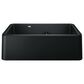 Blanco Ikon 33" Apron Double Bowl Farmhouse Sink with Low Divide in Coal Black, , large