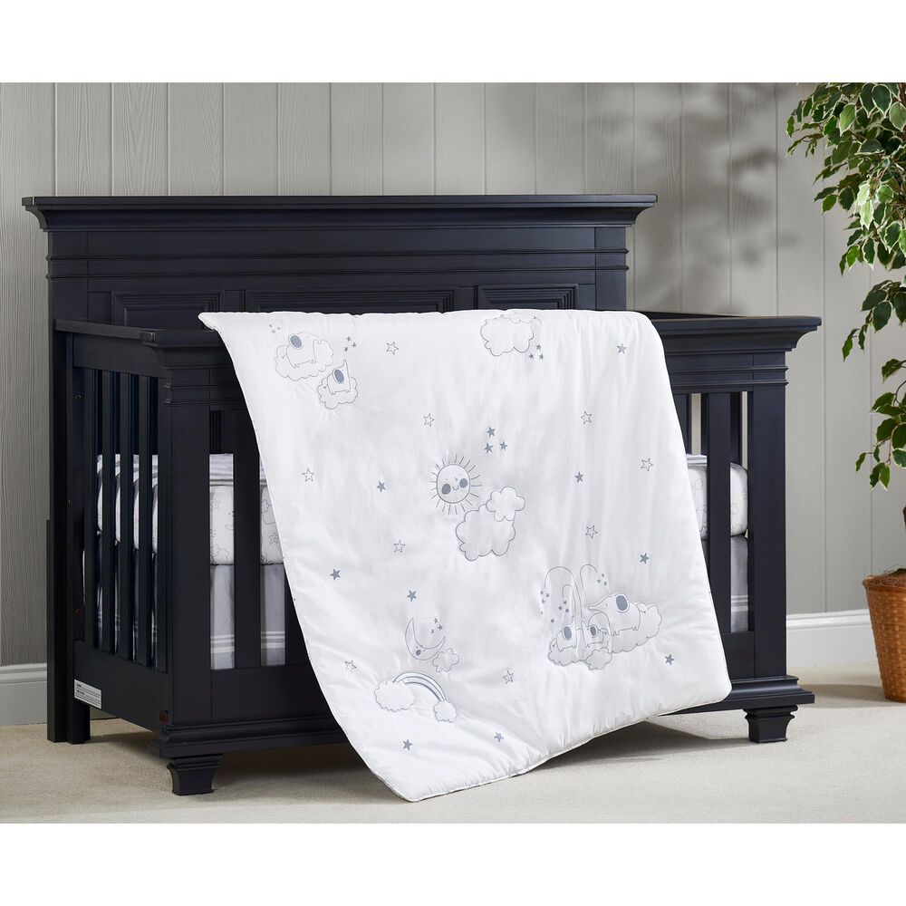 Oxford Baby Cloud Nine 3-Piece Baby Crib Nursery Bedding Set in White and Gray, , large
