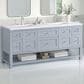 James Martin Vanities Breckenridge 72" Double Bathroom Vanity in Serenity Blue with 3 cm White Zeus Quartz Top and Rectangular Sinks, , large