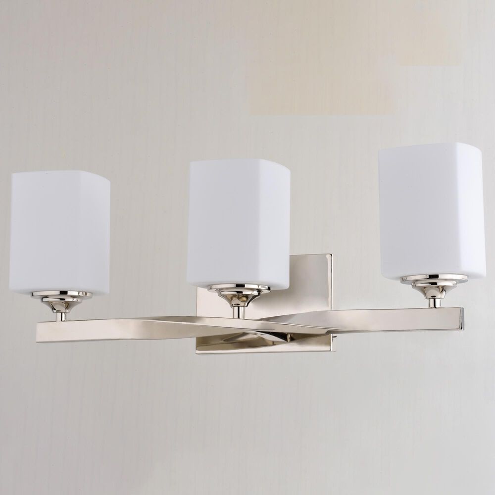 Vaxcel Robey 3-Light Bathroom Vanity in Polished Nickel, , large