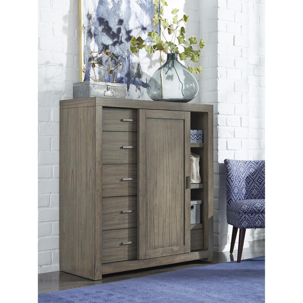 Riva Ridge Modern Loft 6-Drawer Sliding Door Chest in Greystone, , large