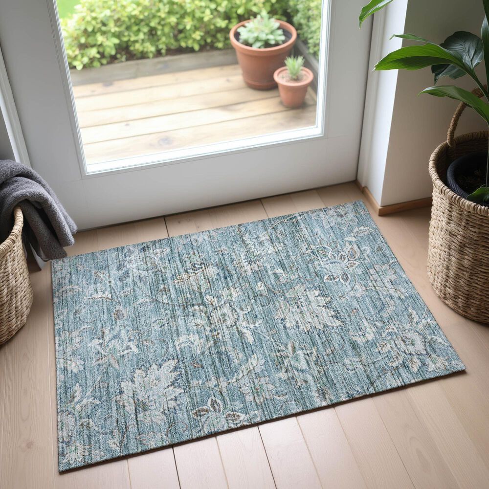 Dalyn Rug Company Silk Road Baltic, Sky, Denim, Ivory and Gray 1&#39;8&quot; x 2&#39;6&quot; Area Rug, , large