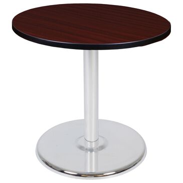 Regency Global Sourcing Cain 30" Round Dining Table in Chrome and Mahogany - Table Only, , large