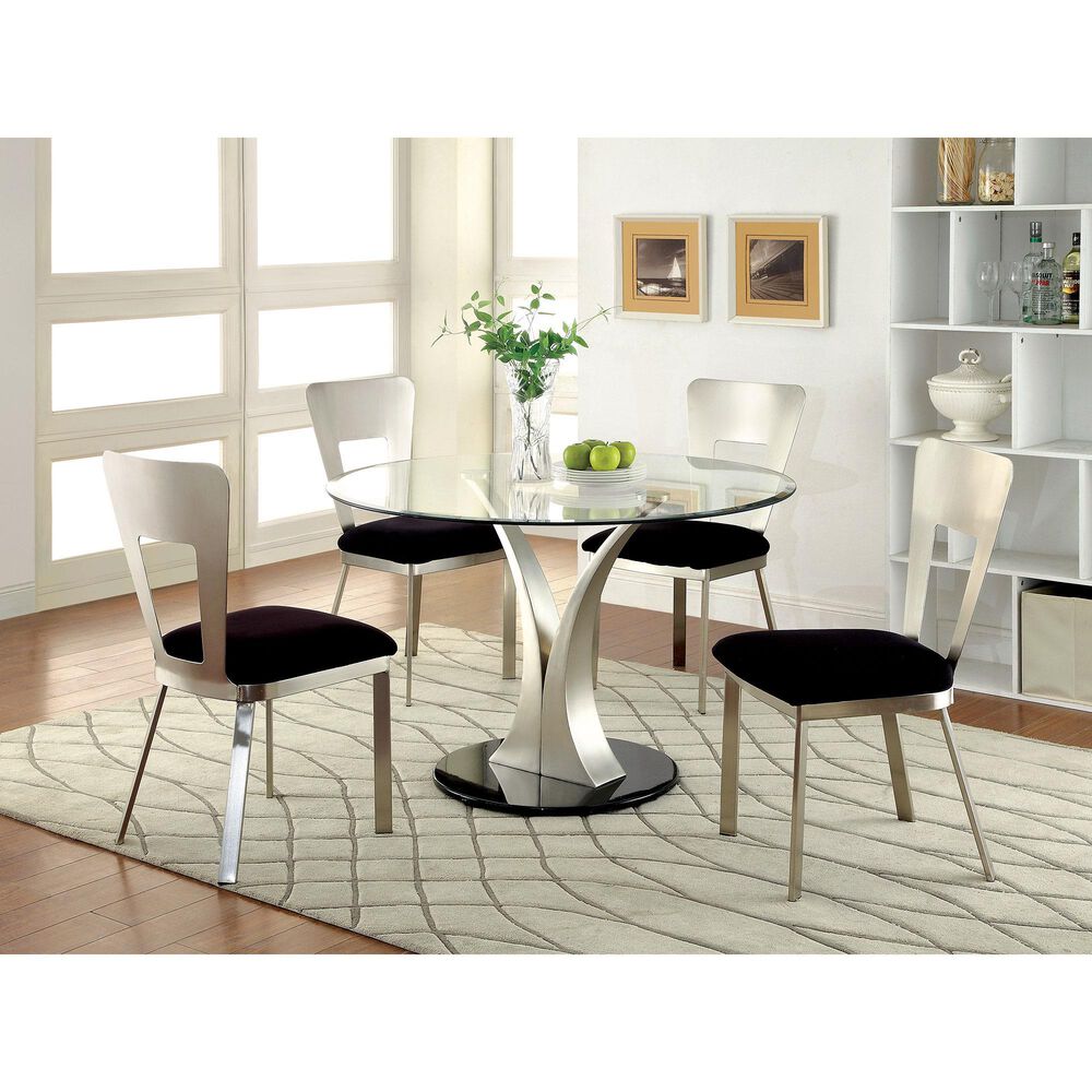 Furniture of America Russell Dining Chair in Silver &#40;Set of 2&#41;, , large