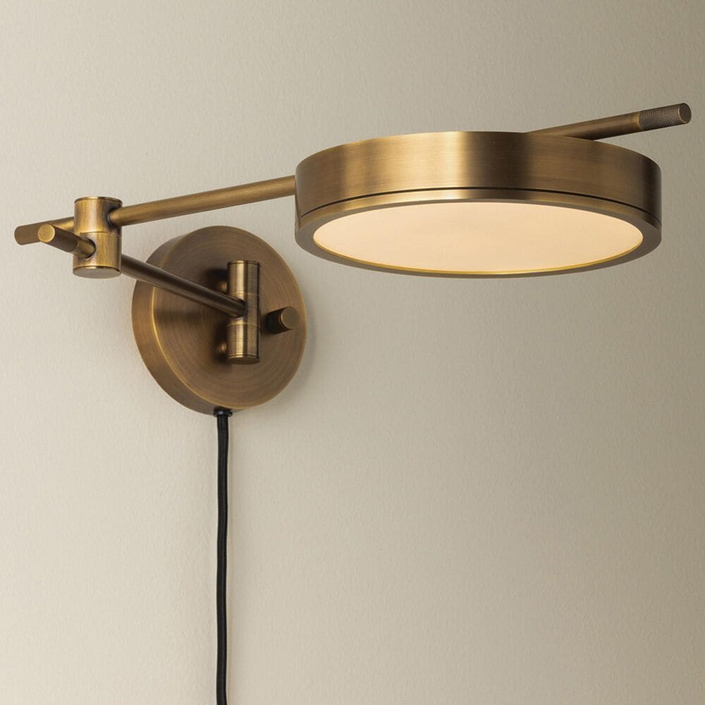 Troy Lighting Thatcher 1-Light Plug-In Sconce in Patina Brass, , large