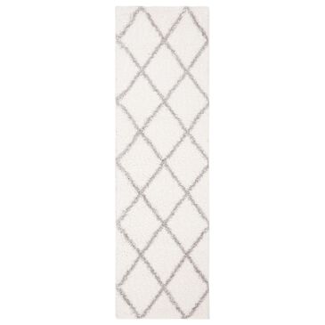 Safavieh Parma Shag PMA515A 2"3" x 11" Cream and Grey Runner, , large