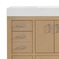 37B Alanya 48" Single Bathroom Vanity in Warm Oak with White Composite Stone Top, , large