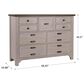 Viceray Collections Bungalow Home 9 Drawer Dresser in Dover Grey and Folkstone, , large