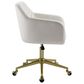 Linon Home Decor Imogen Quilted Office Chair with Off White Cushion in Gold, , large