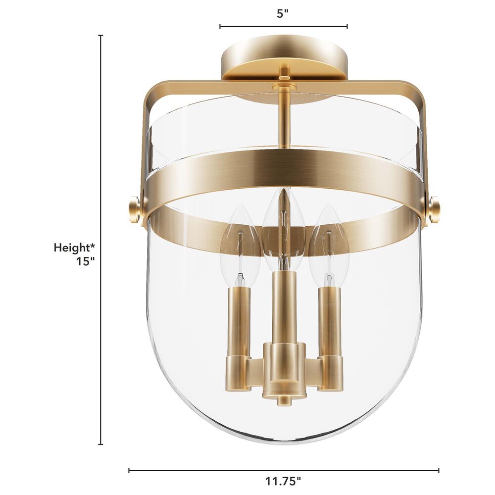Hunter Karloff 3-Light Semi-Flush Mount in Alturas Gold, , large