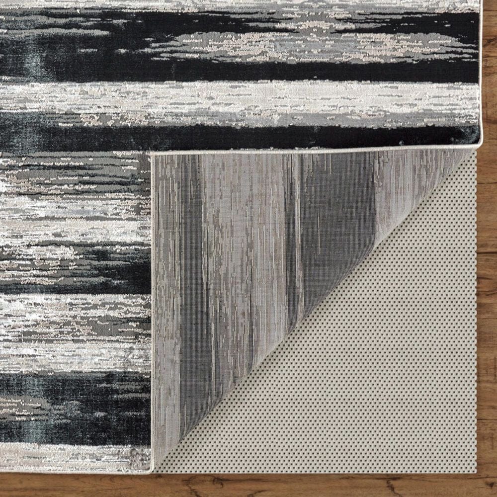 Feizy Micah Silver and Black 3&#39;11&quot; x 6&#39; Area Rug, , large