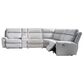 Ashley Social Pointe 6-Piece Power Reversible Reclining Sectional with Two Armless Chairs in Pearl and Ash, , large
