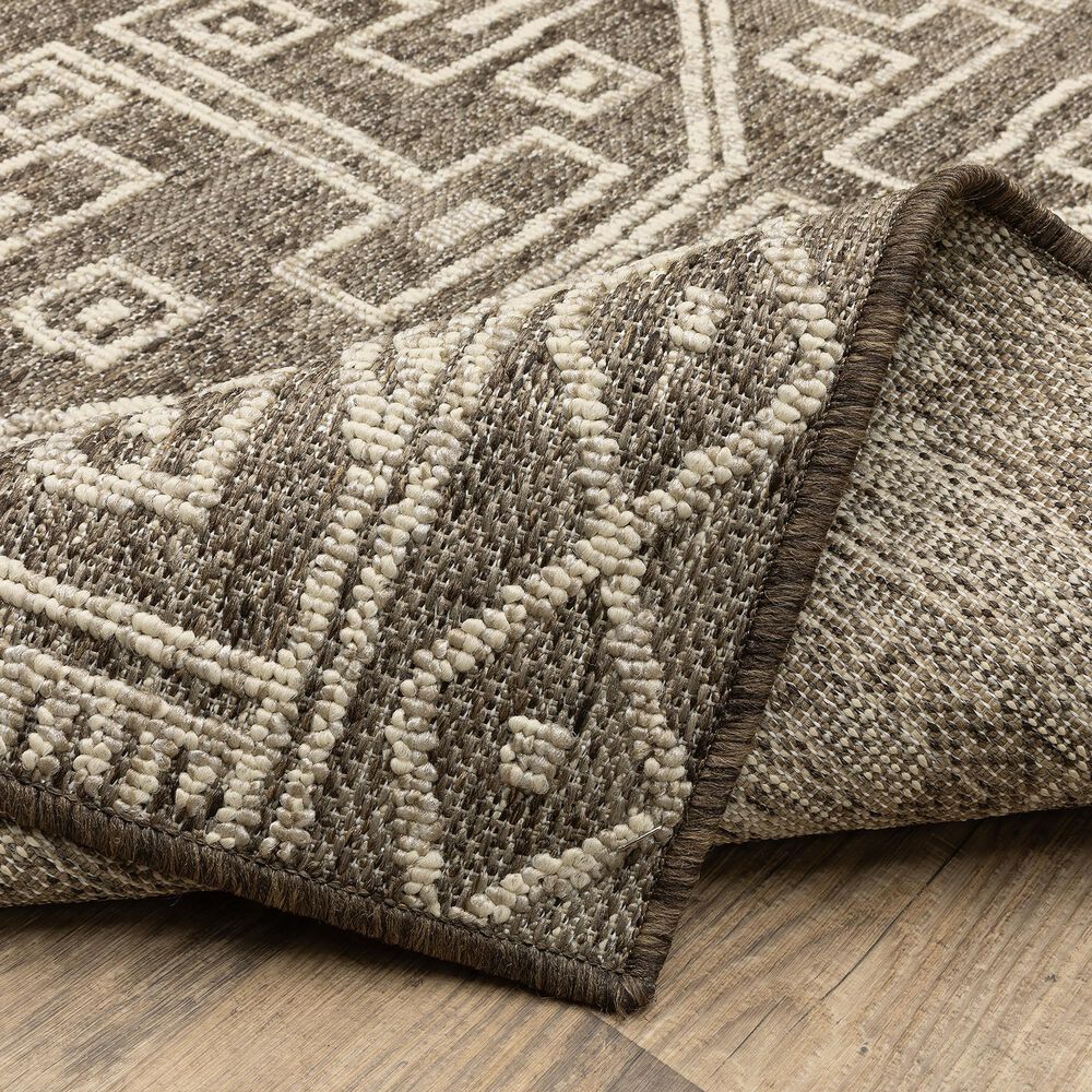 ROW by Oriental Weavers Zarina Southwestern Brown and Beige 3'3" x 5' Indoor/Outdoor Area Rug, , large