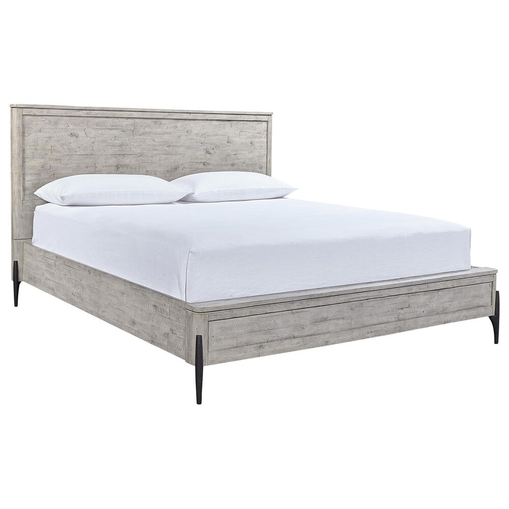 Riva Ridge Zane King Panel Bed in Parchment and Matte Black, , large