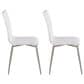 Lumisource Mason Swivel Side Chair with White Upholstered in Brushed Stainless Steel (Set of 2), , large