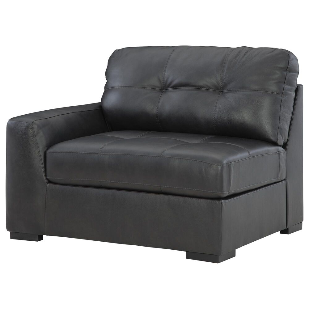 Ashley Brindley Pier 5-Piece Stationary Symmetrical Leather Sectional in Fog, , large