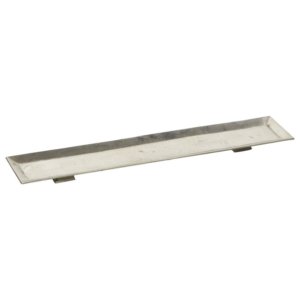 Maple and Jade Rectangular Metal Tray in Silver, , large