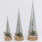The Gerson Company 3-Piece Holiday Cone with Pine Accent Set in Silver, , large