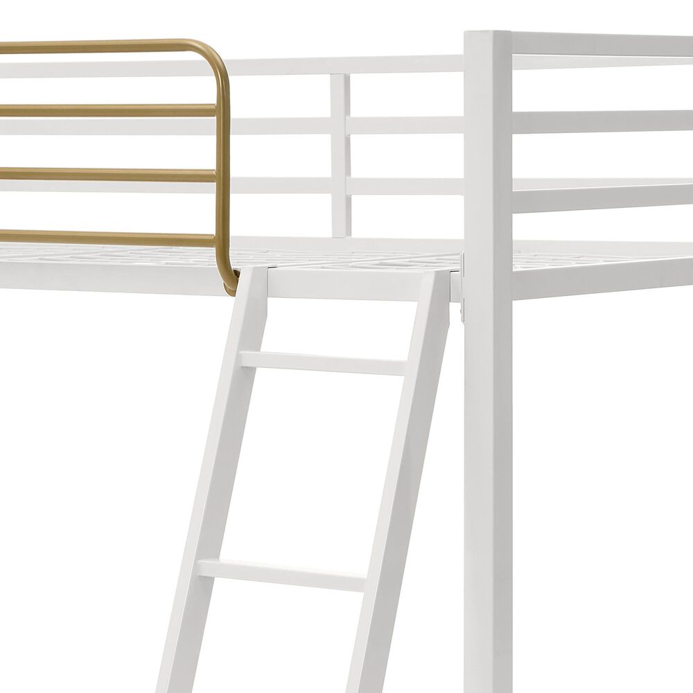 Furniture of America Haven Twin Loft Bed in White and Gold, , large