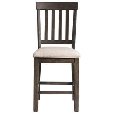 Mayberry Hill Stone 24" Slat Back Counter Stool in Dark Ash, , large
