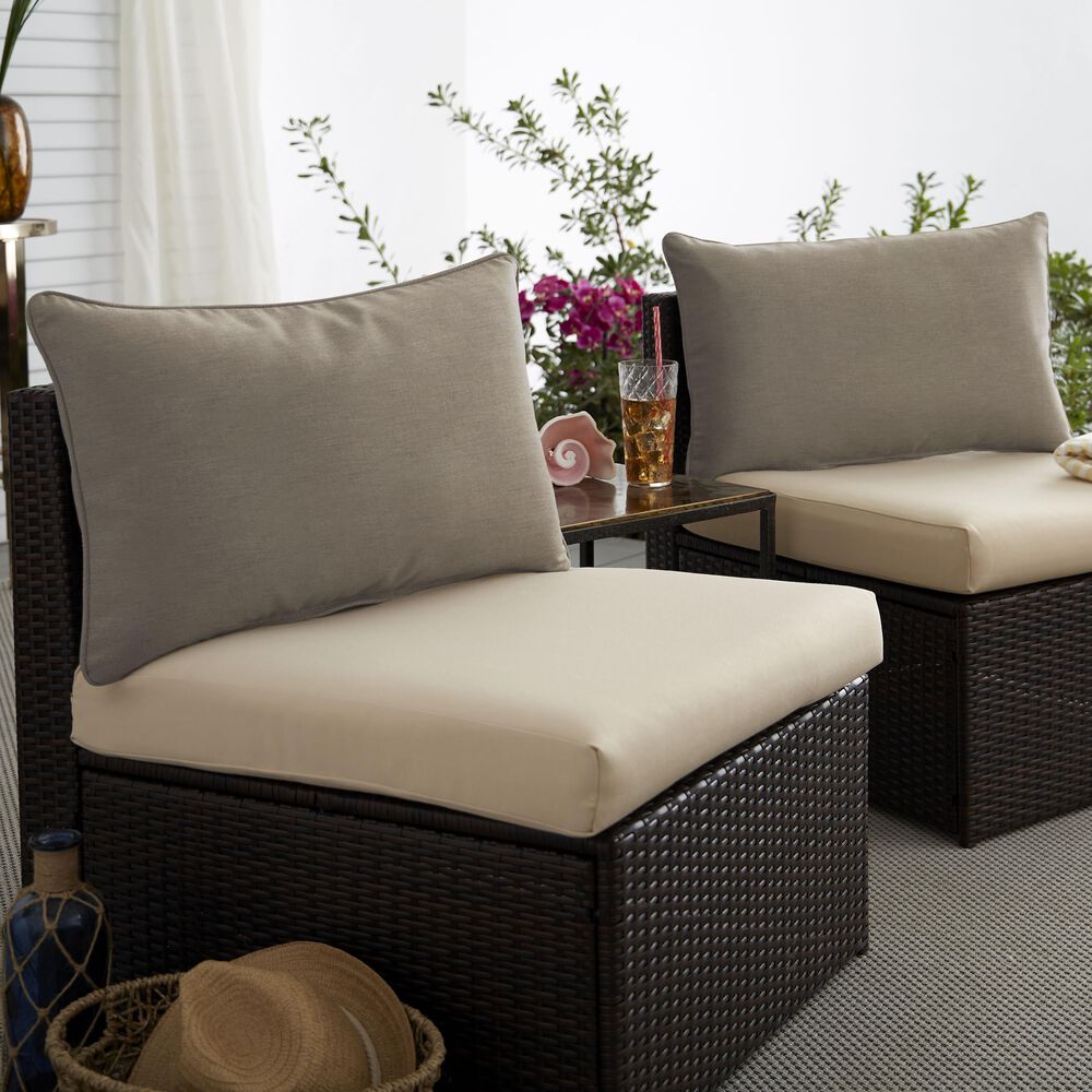 Sorra Home Sunbrella 16" x 26" Pillow in Canvas Taupe (Set of 2), , large