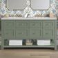 James Martin Vanities Breckenridge 60" Double Bathroom Vanity in Smokey Celadon with 3 cm Arctic Fall Solid Surface Top and Rectangular Sinks, , large