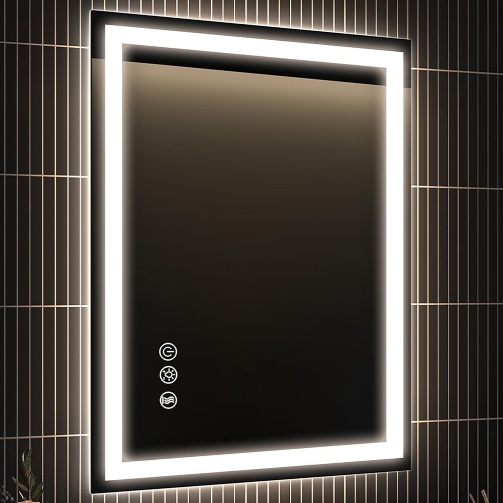 HOMLUX 24" x 32" LED Bathroom Makeup Mirror in Silver, , large