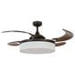 Beacon Lighting Fraser 48" Retractable Blade and Amber AC Ceiling Fan with Light in Oil Rubbed Bronze, , large