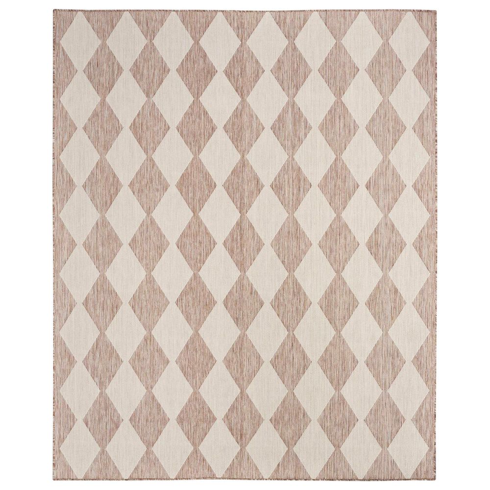 Nourison Positano Geometric Beige 7&#39; x 10&#39; Indoor/Outdoor Area Rug, , large