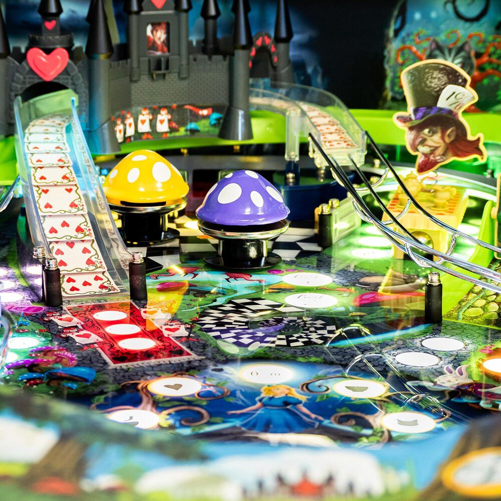 Wonderland Amusements Alice Goes to Wonderland Pinball Machine in Black, , large