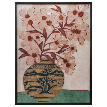 Creative Coop Sunset Villa 48" x 36" Flowers and Vase Wall Art in Multicolor, , large