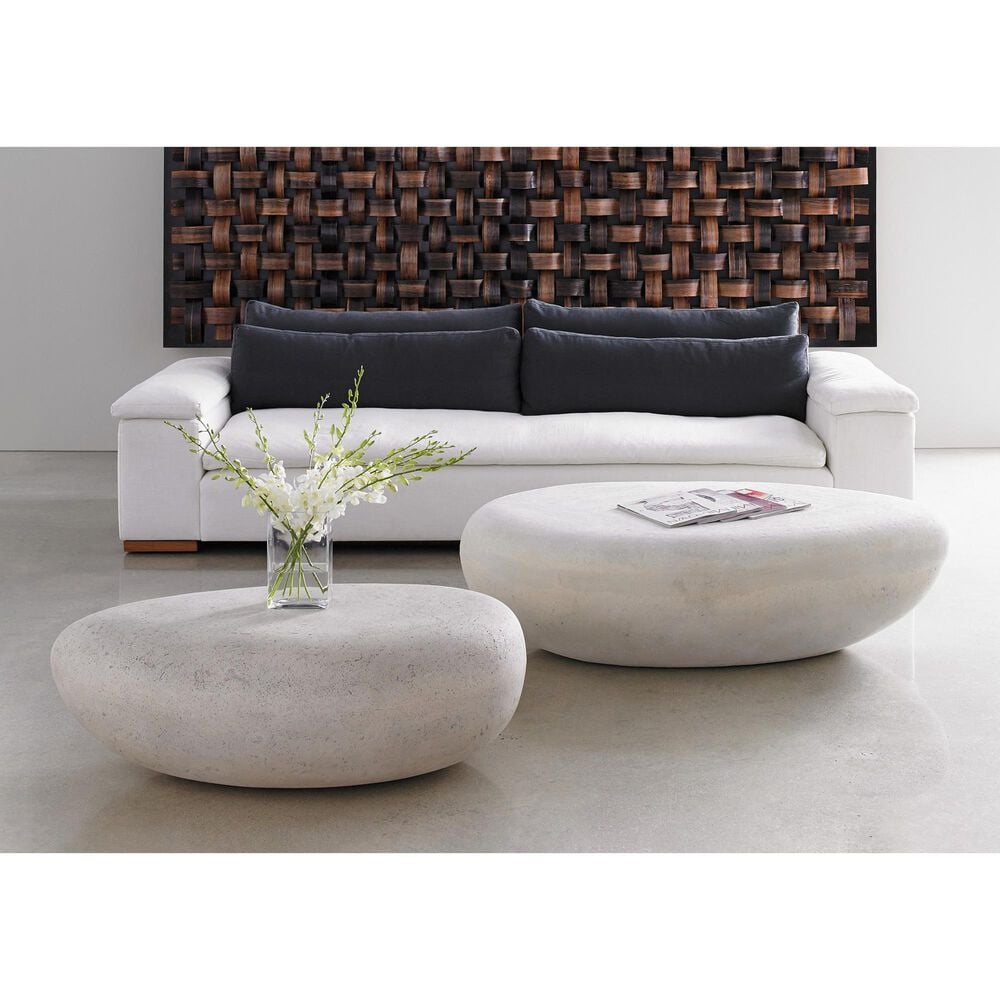 Phillips Collection River Stone Small Patio Coffee Table in Roman Stone, , large