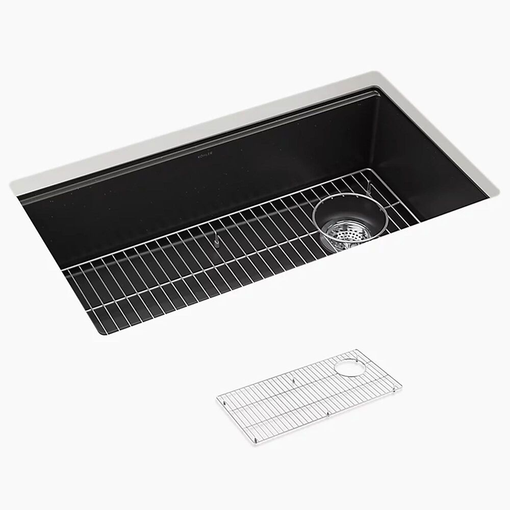 Kohler Billings 32.5" Undermount Single-Bowl Kitchen Sinks in Matte Black, , large