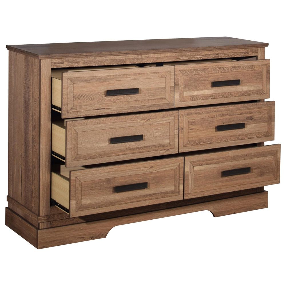 New Heritage Design Coventry Hall 6-Drawer Dresser and Mirror in Pecan, , large