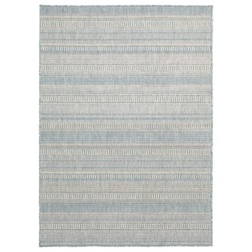 Central Oriental Melbourne Dracus 5" x 7" Vanilla and Lagoon Area Rug, , large