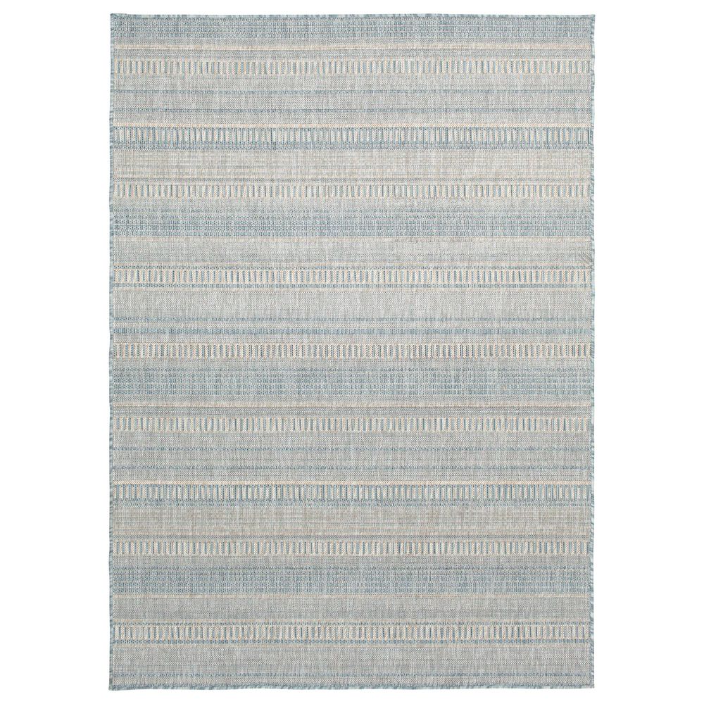 Central Oriental Melbourne Dracus 5" x 7" Vanilla and Lagoon Area Rug, , large