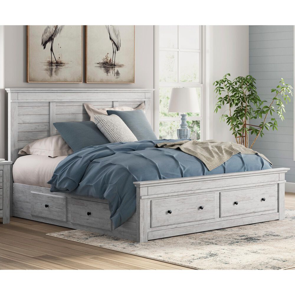 Ashley Makidern King Storage Bed with Six Drawers in Whitewash, , large