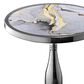 Furniture of America Gleam Round End Table in Black Nickel and Gray, , large