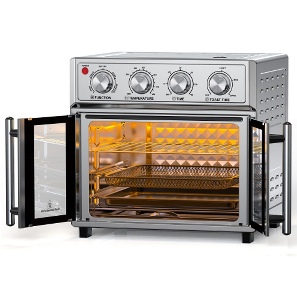 HOMLUX 26 Qt Extra-Large Air Fryer Toaster Oven in Silver, , large