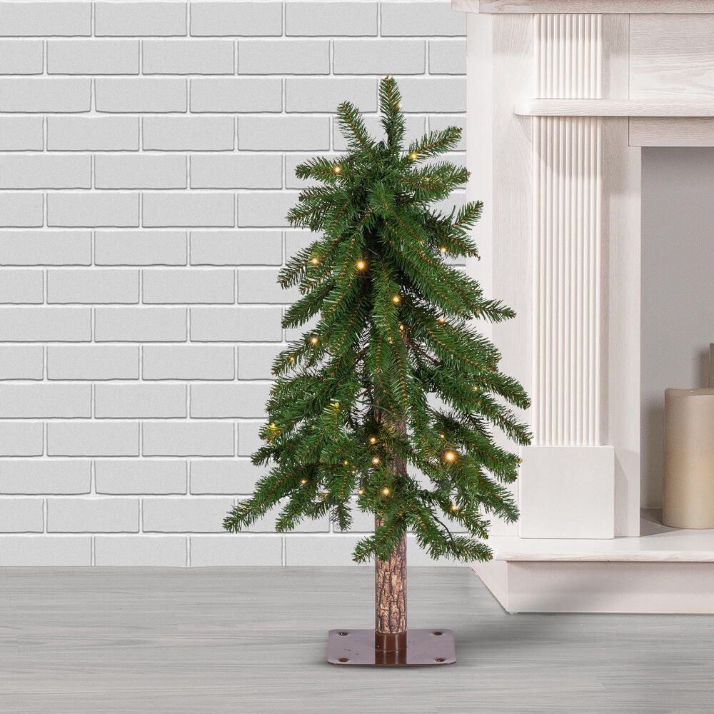 The Gerson Company 3&#39; Alpine Pre-Lit Artificial Christmas Tree in Green, , large