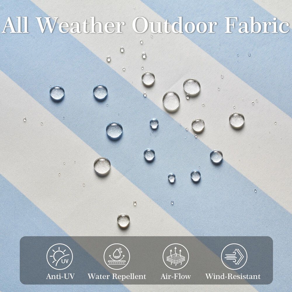 HOMLUX 10' Patio Umbrella with Adjustable Tilt and Scalloped Edge in Blue, , large