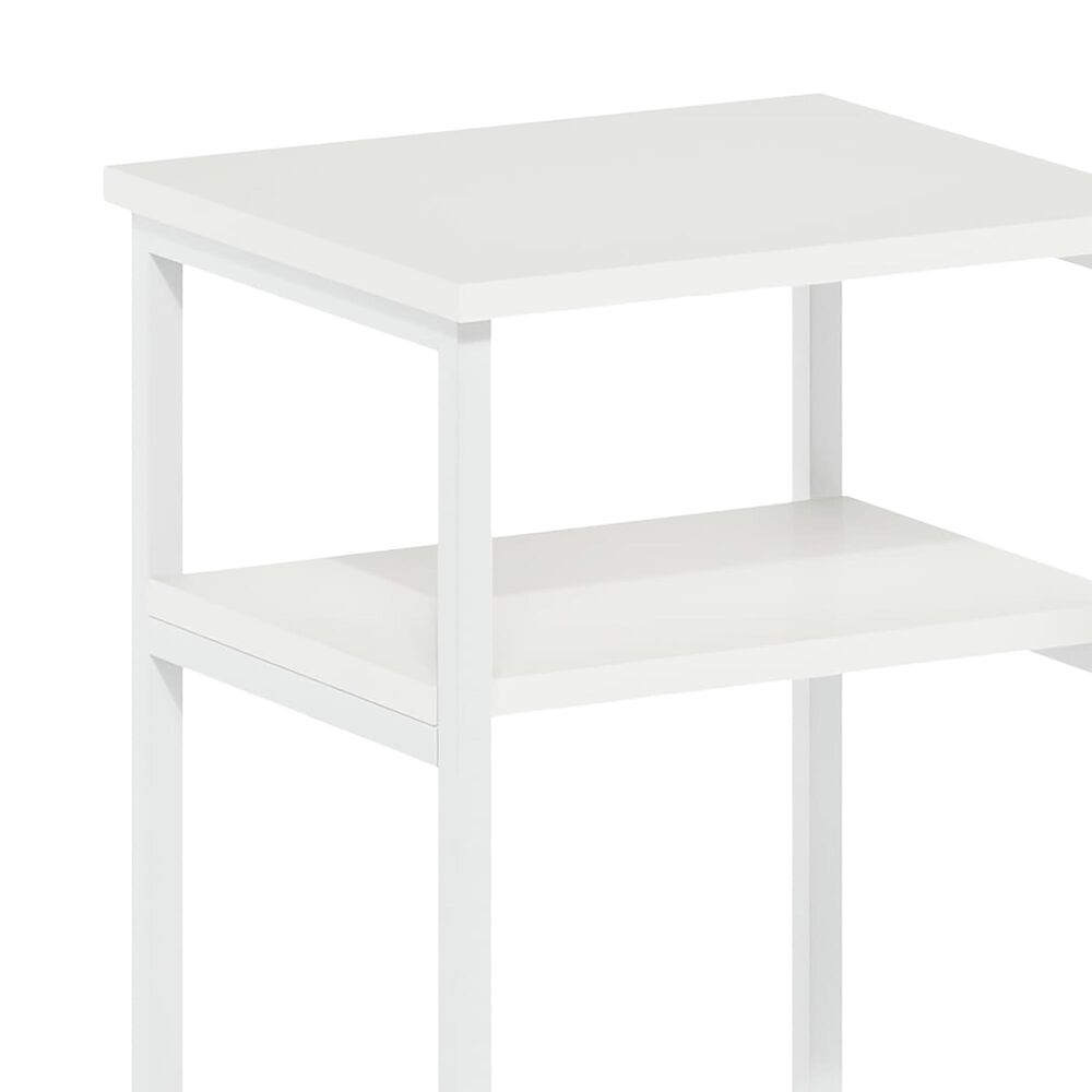 HOMLUX 3-Tier End Table with Open Shelf Storage Display in White, , large