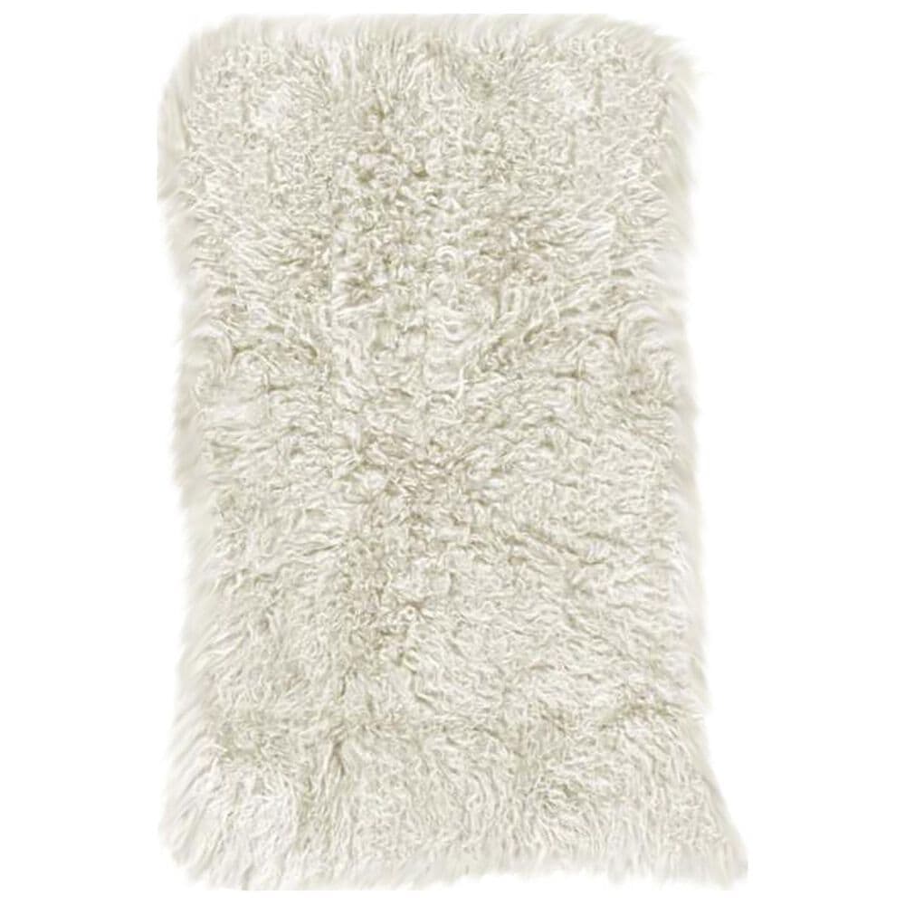 Nourison Couture Fur F7102 3' x 5' White Area Rug, , large