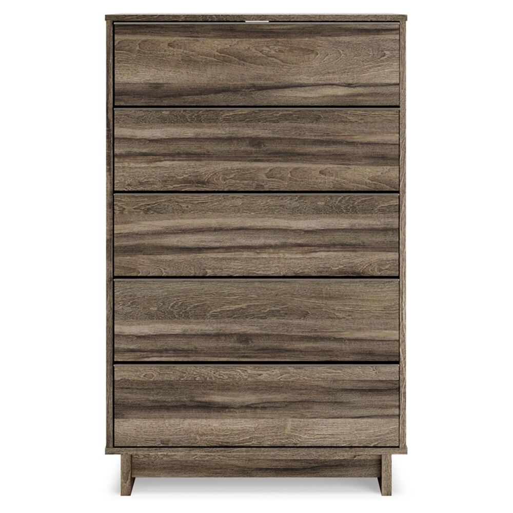 Ashley Shallifer 5 Drawer Chest in Brown, , large